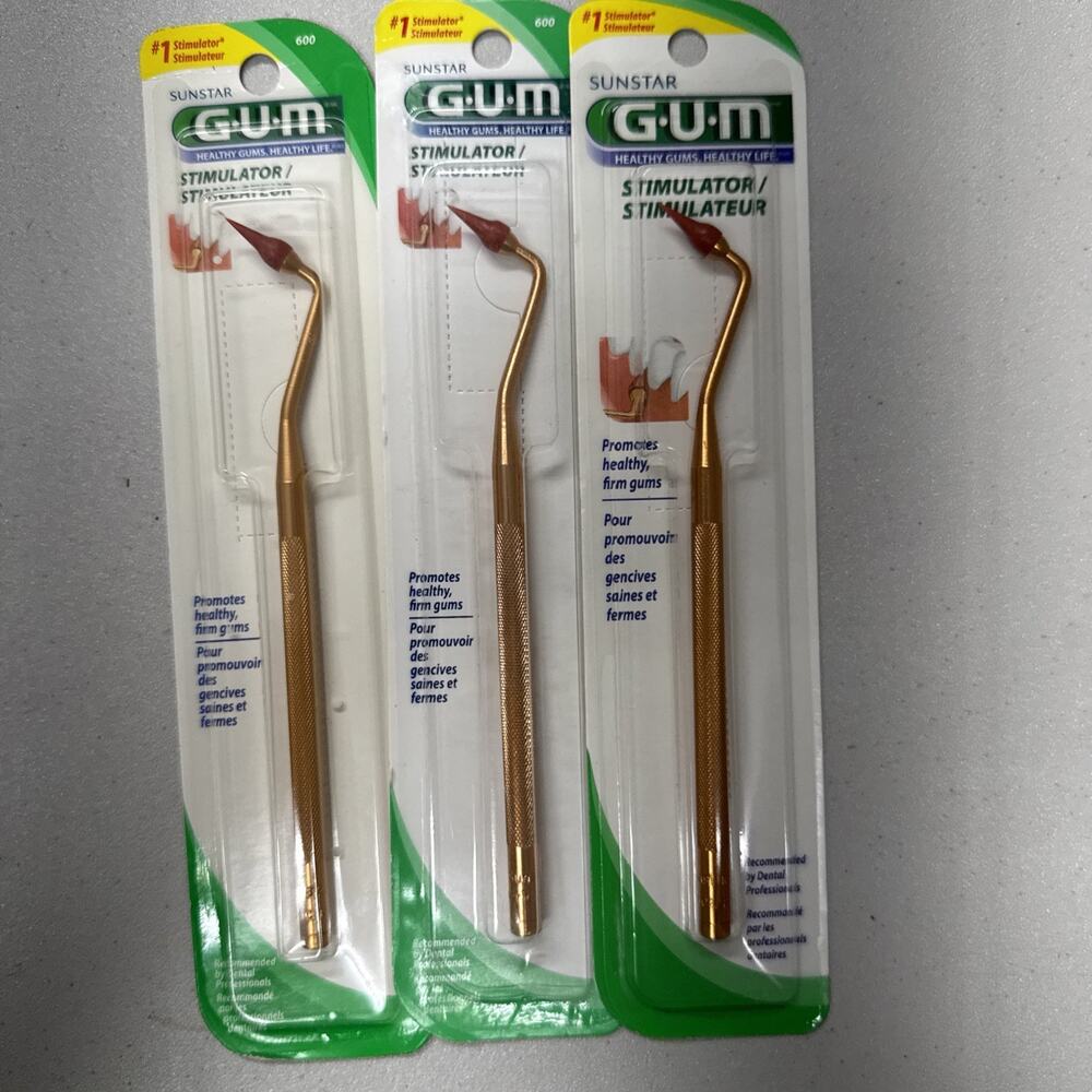 Sunstar GUM Stimulator #600 Lot of 3, for Healthy, Firm Gums.